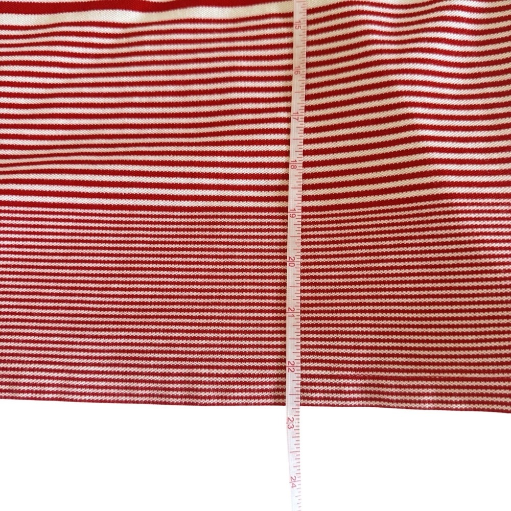 Striped Polo Shirt Red White Women's Sz 36(S) Cotton Collared Tee Casual Peru - Picture 5 of 6